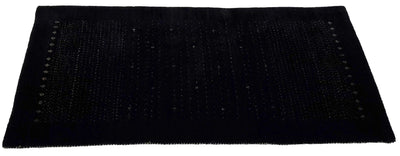 Canvello Hand Made Black Modern All Over Indo Gabbeh Rug - 2'4'' X 4'9''