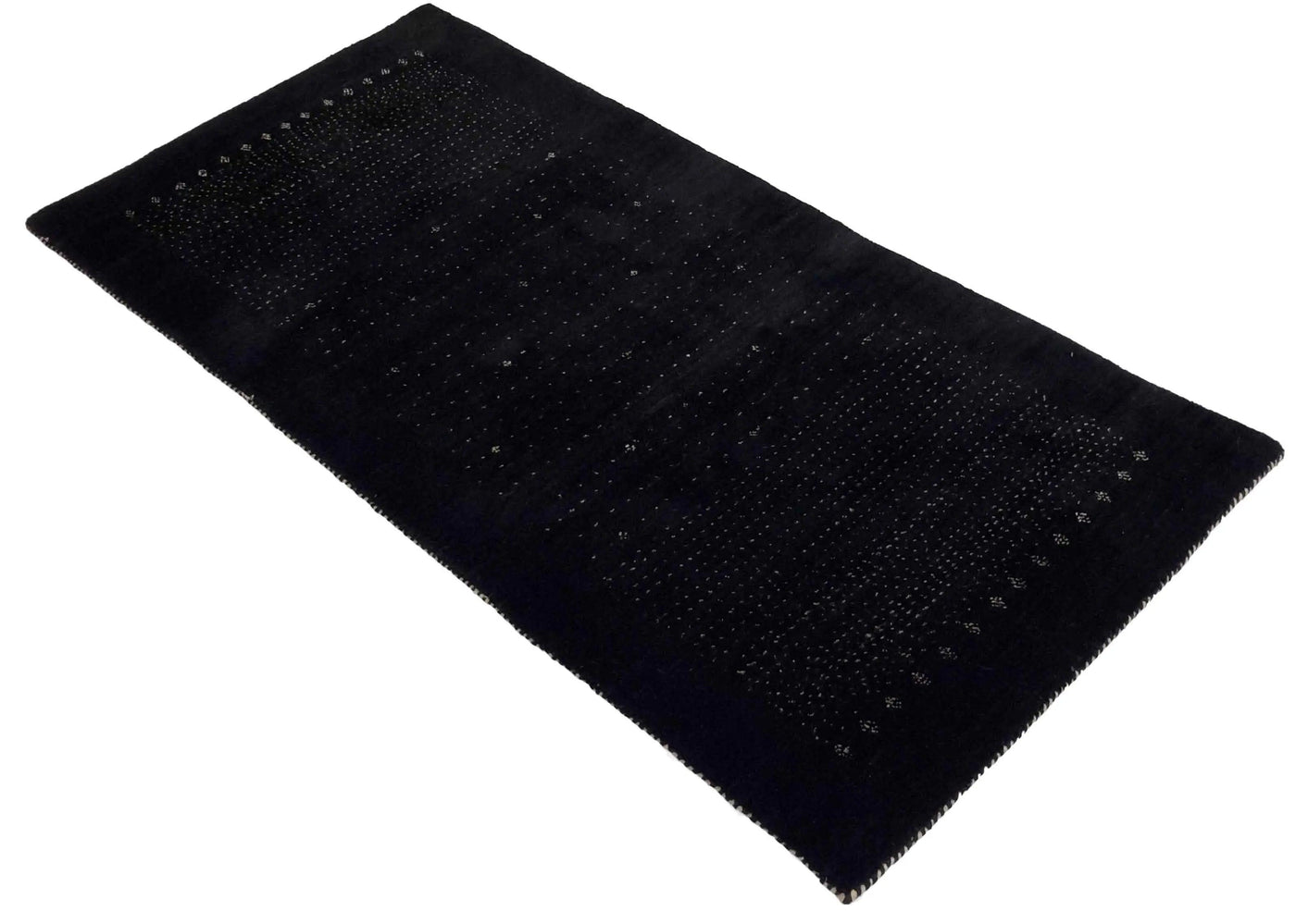 Canvello Hand Made Black Modern All Over Indo Gabbeh Rug - 2'4'' X 4'9''