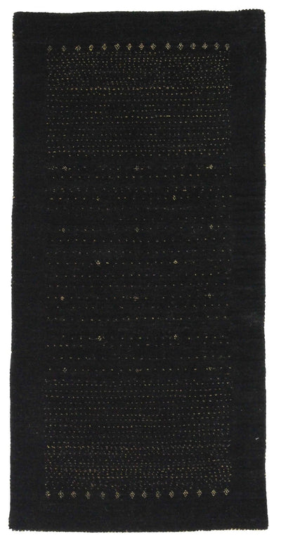 Canvello Hand Made Black Modern All Over Indo Gabbeh Rug - 2'4'' X 4'9'' - Canvello