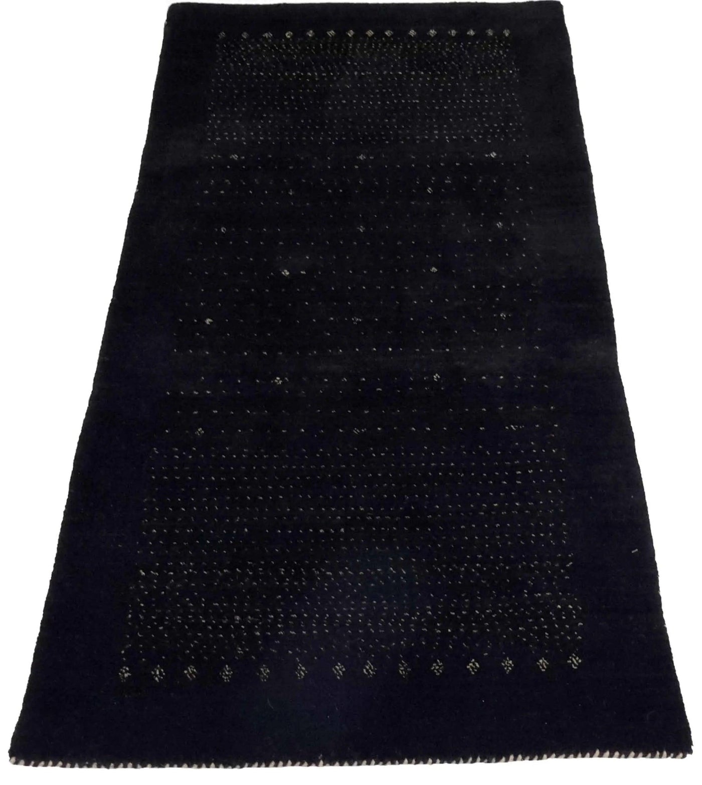 Canvello Hand Made Black Modern All Over Indo Gabbeh Rug - 2'4'' X 4'9'' - Canvello