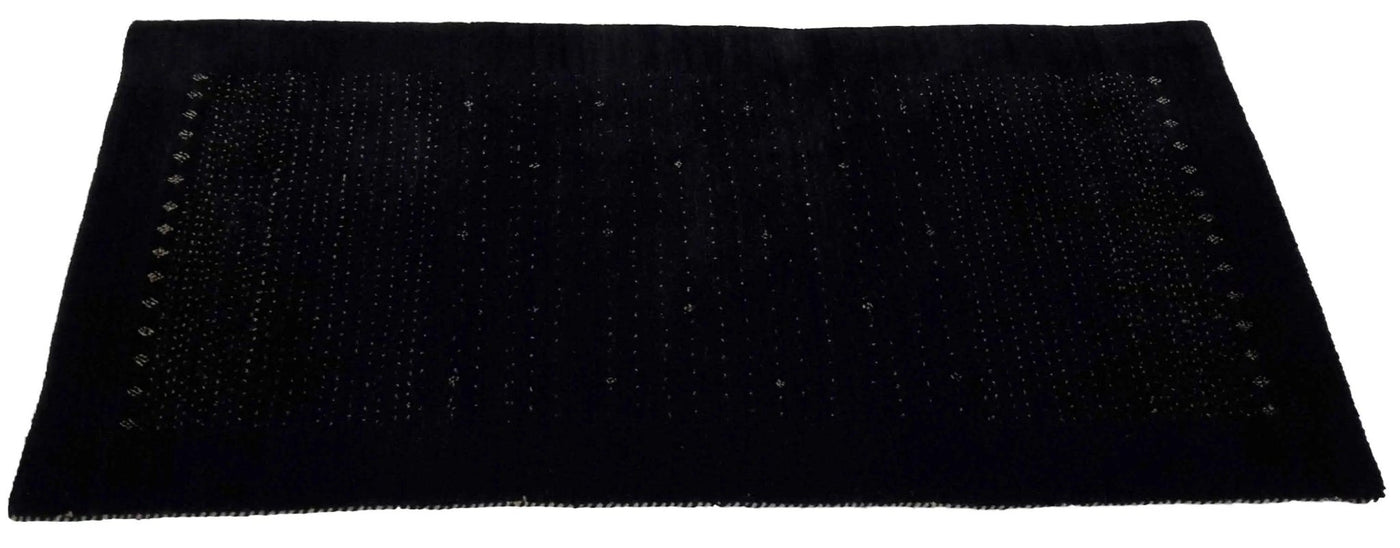 Canvello Hand Made Black Modern All Over Indo Gabbeh Rug - 2'4'' X 4'9'' - Canvello