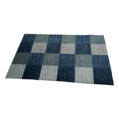Canvello Hand Made Blue Modern All Over Indo Gabbeh Rug - 3'11'' X 5'11''