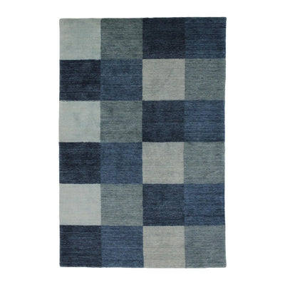 Canvello Hand Made Blue Modern All Over Indo Gabbeh Rug - 3'11'' X 5'11'' - Canvello