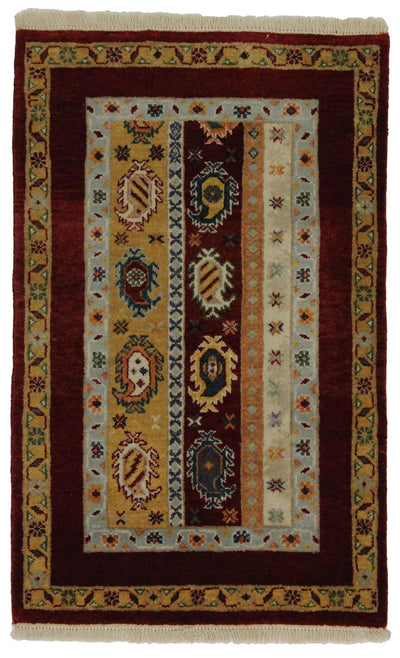 Canvello Hand Made Casual All Over Indo Gabbeh Rug - 1'11'' X 3'0'' - Canvello