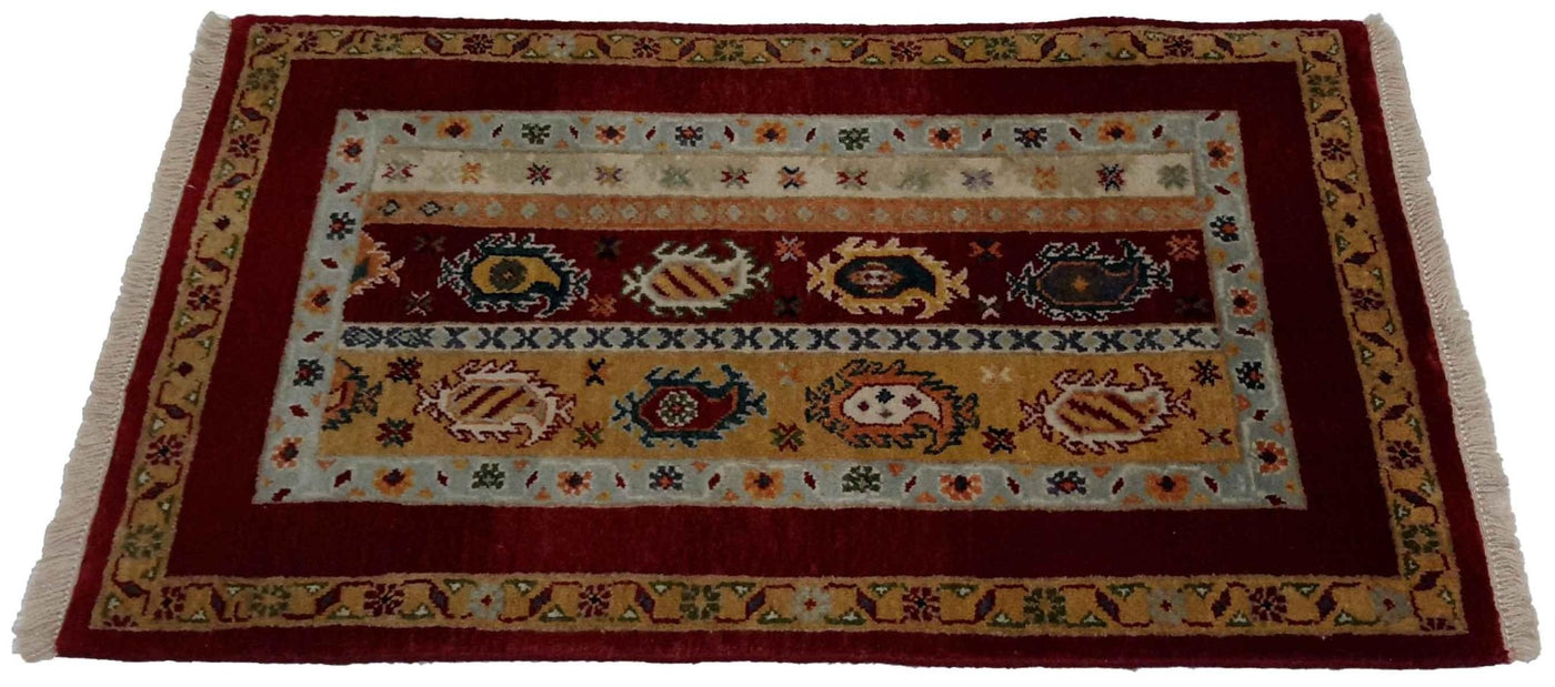 Canvello Hand Made Casual All Over Indo Gabbeh Rug - 1'11'' X 3'0'' - Canvello