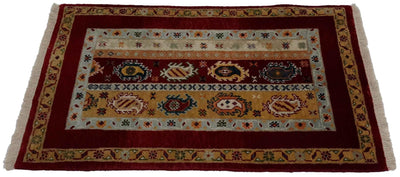 Canvello Hand Made Casual All Over Indo Gabbeh Rug - 1'11'' X 3'0'' - Canvello