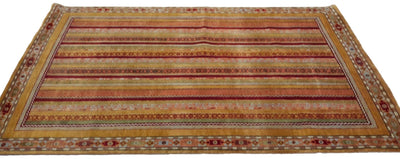 Canvello Hand Made Casual All Over Indo Gabbeh Rug - 5'9'' X 8'0'' - Canvello