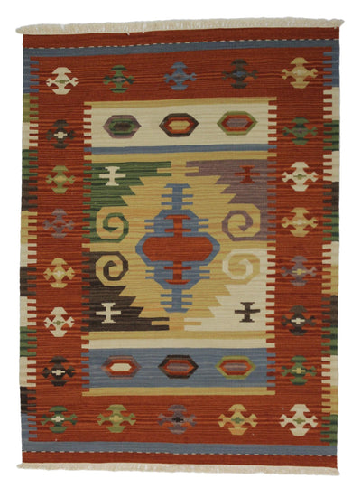 Canvello Hand Made Casual All Over Indo Kilim Rug - 4'0'' X 6'0''
