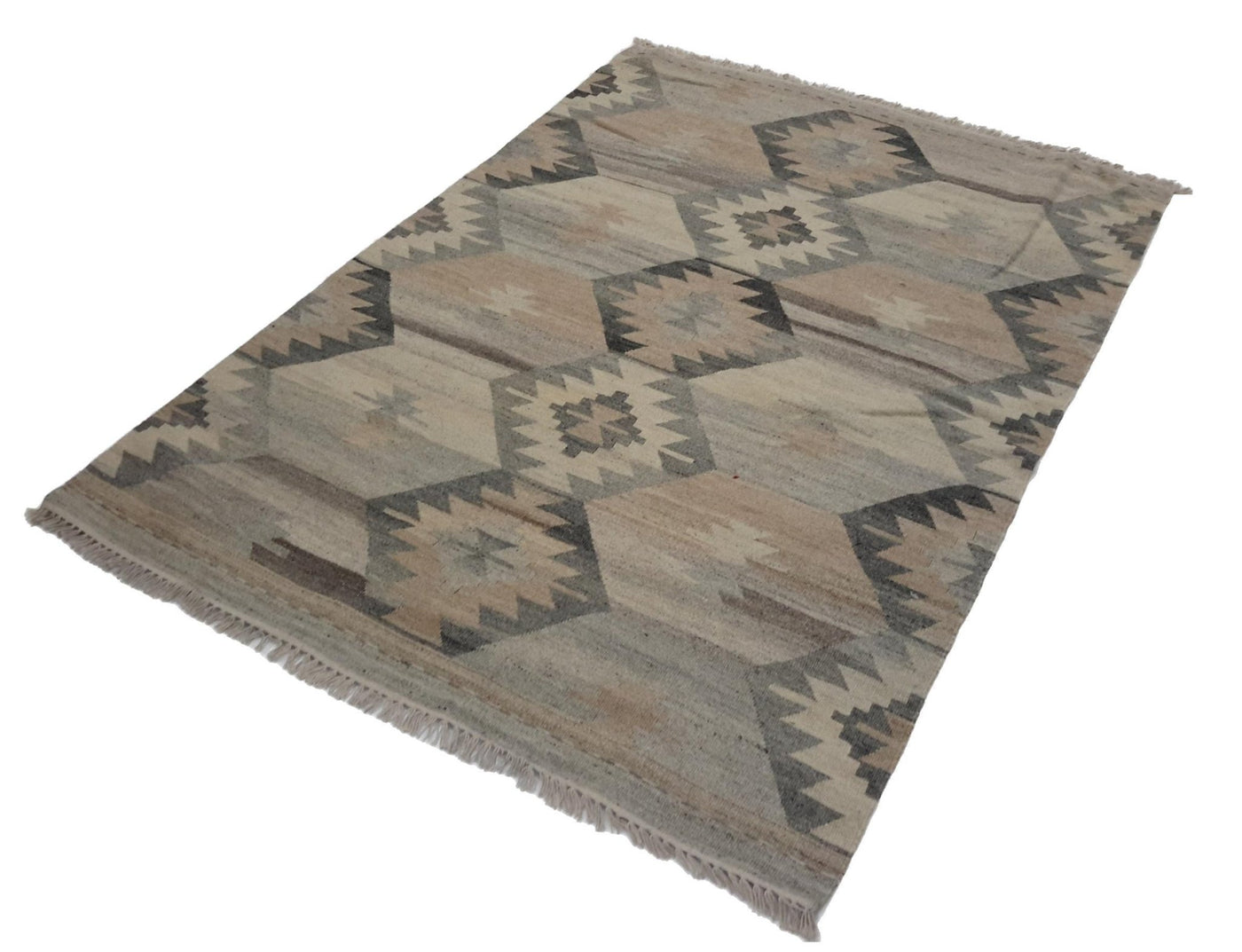 Canvello Hand Made Casual All Over Indo Kilim Rug - 4'0'' X 6'0'' - Canvello