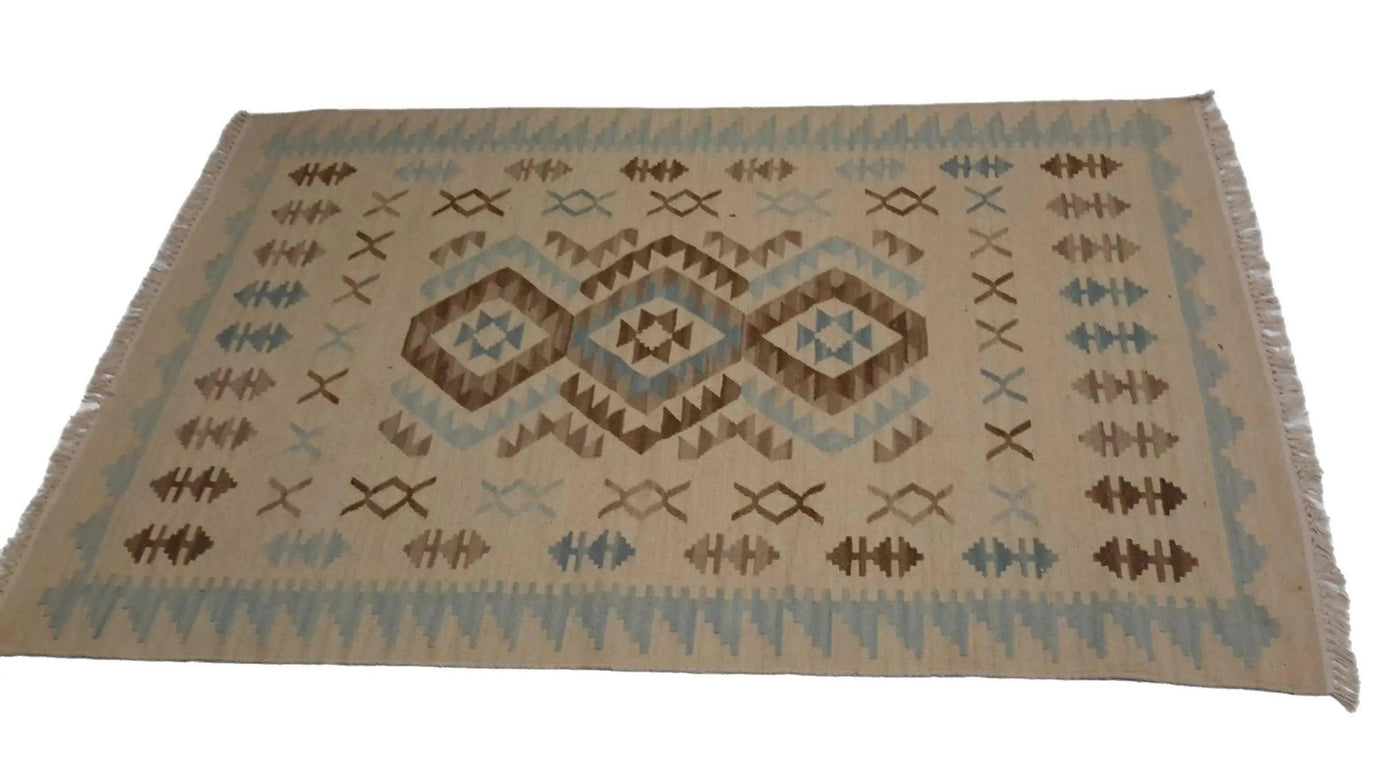 Canvello Hand Made Casual All Over Indo Kilim Rug - 4'0'' X 6'0'' - Canvello