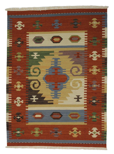 Canvello Hand Made Casual All Over Indo Kilim Rug - 4'0'' X 6'0'' - Canvello