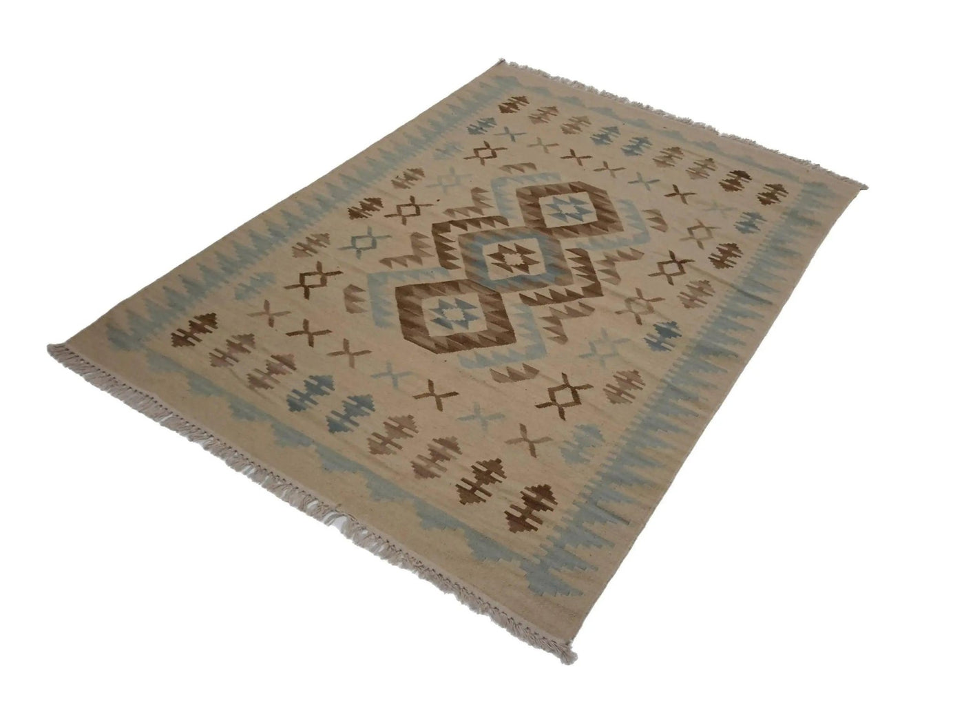 Canvello Hand Made Casual All Over Indo Kilim Rug - 4'0'' X 6'0'' - Canvello