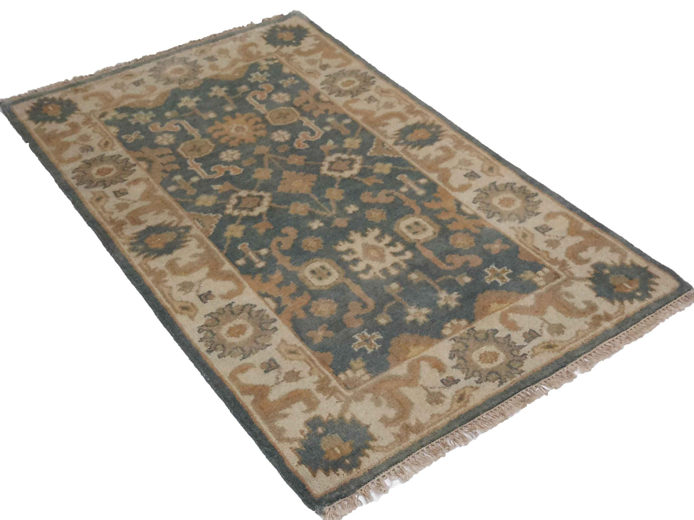 Canvello Hand Made Casual All Over Indo Oushak Rug - 3'2'' X 5'0''