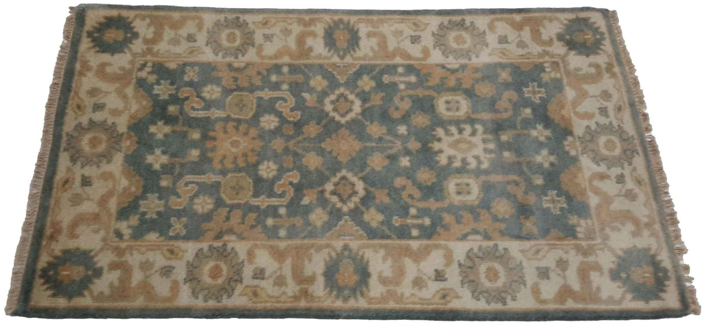 Canvello Hand Made Casual All Over Indo Oushak Rug - 3'2'' X 5'0'' - Canvello