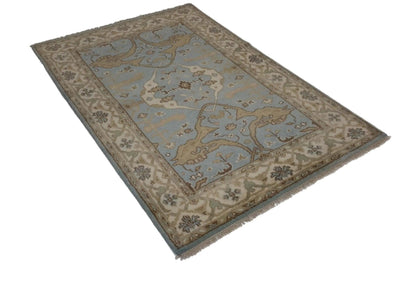 Canvello Hand Made Casual All Over Indo Oushak Rug - 4'0'' X 5'11''