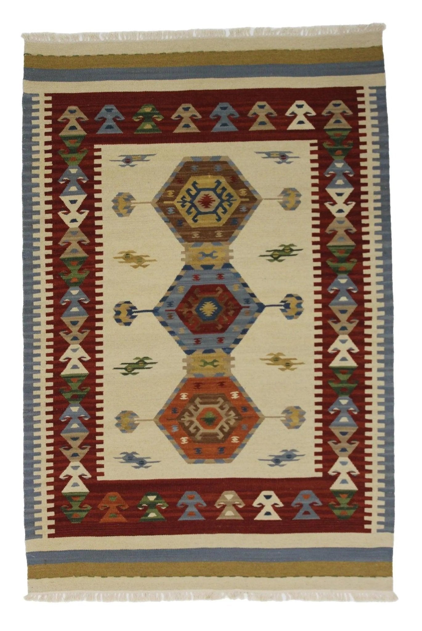 Canvello Hand Made Casual All Over Indo Rug - 4'0'' X 6'0'' - Canvello