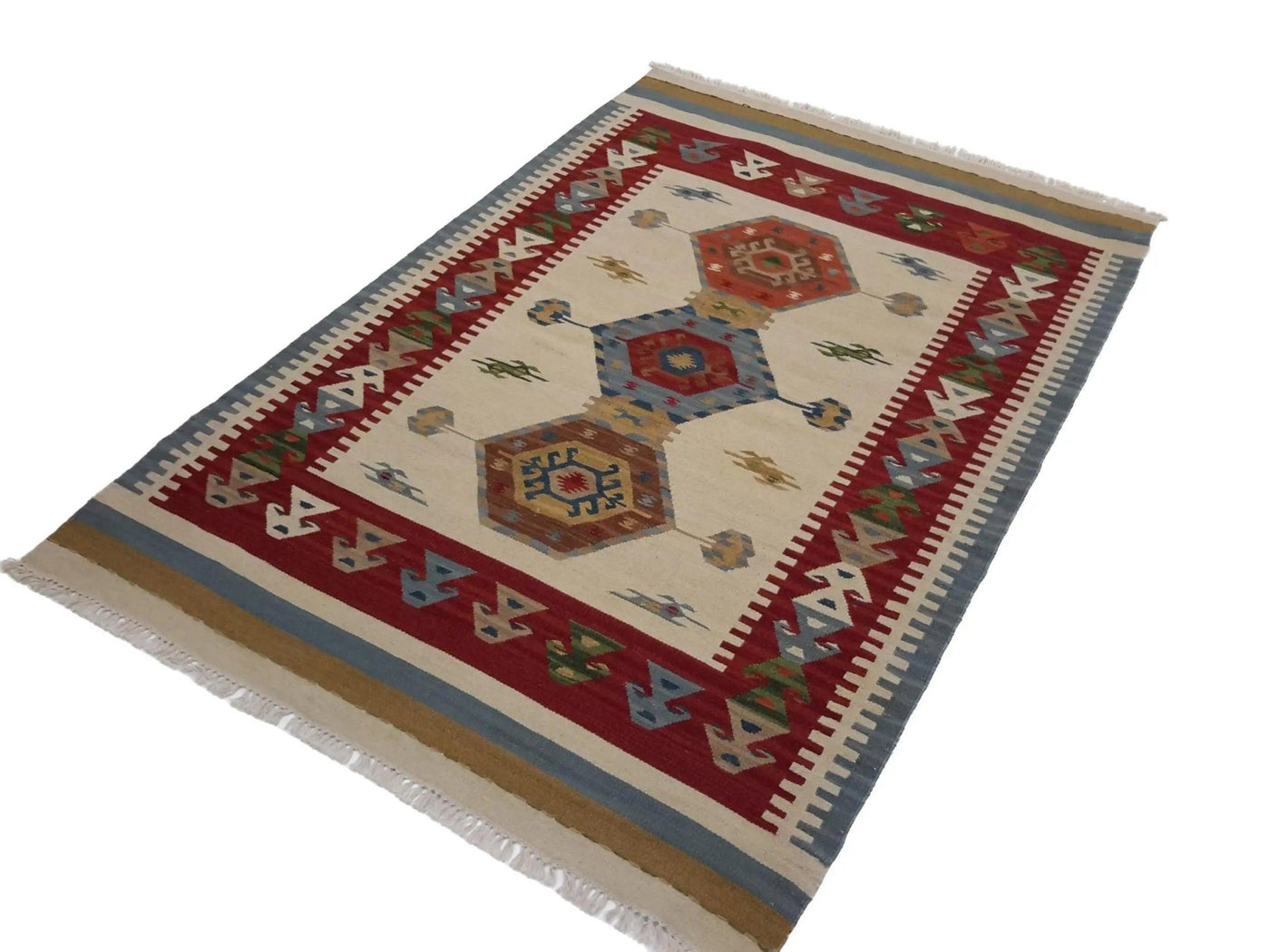 Canvello Hand Made Casual All Over Indo Rug - 4'0'' X 6'0'' - Canvello