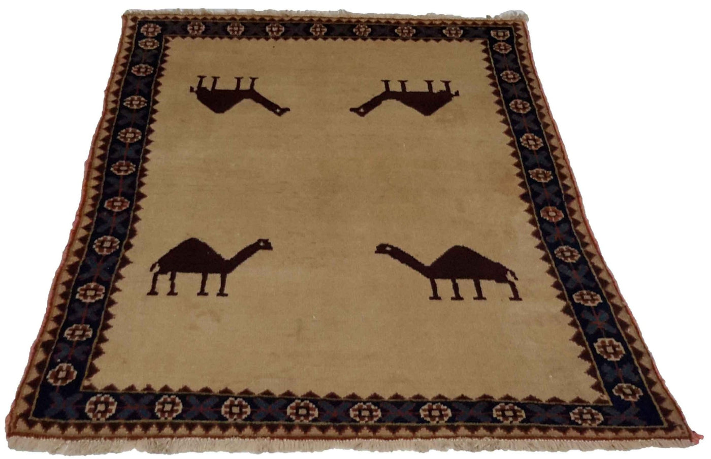 Canvello Hand Made Casual All Over Silkroad Gabbeh Rug - 3'3'' X 4'11'' - Canvello