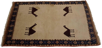 Canvello Hand Made Casual All Over Silkroad Gabbeh Rug - 3'3'' X 4'11'' - Canvello