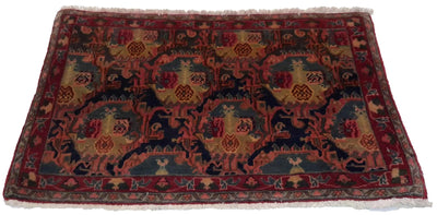 Canvello Hand Made Casual All Over Silkroad Saurogh Rug - 1'7'' X 2'8'' - Canvello