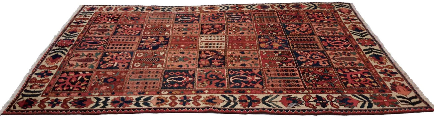 Canvello Hand Made Casual Four Season Silkroad Bakhtiary Rug - 5'4'' X 8'8'' - Canvello