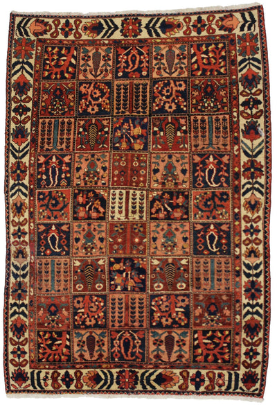 Canvello Hand Made Casual Four Season Silkroad Bakhtiary Rug - 5'4'' X 8'8'' - Canvello