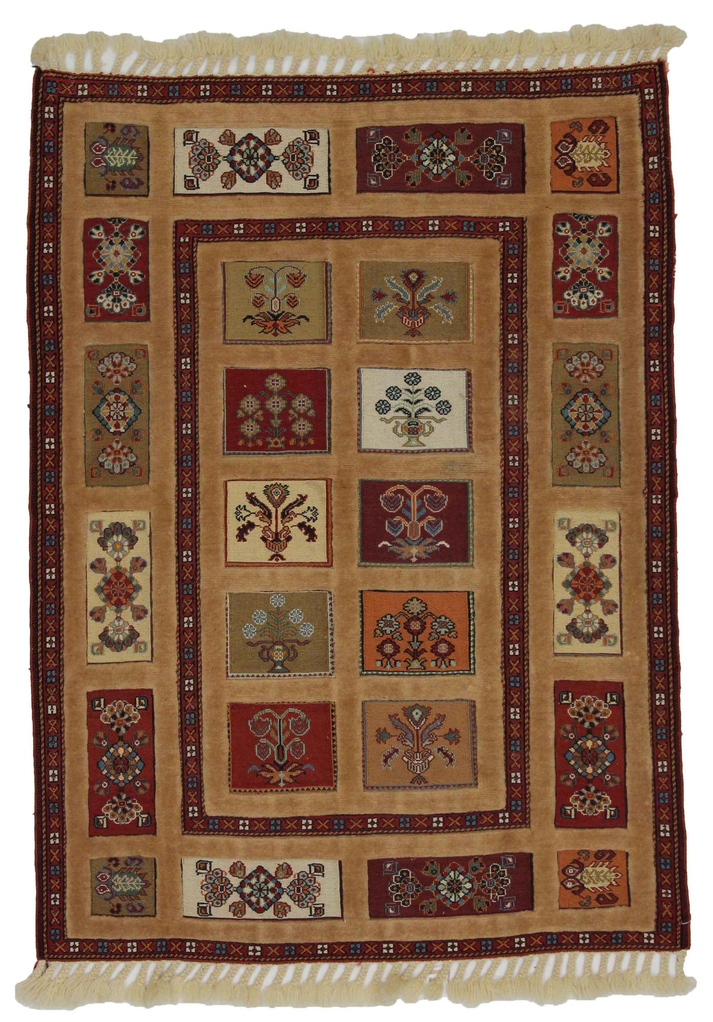 Canvello Hand Made Casual Four Season Silkroad Sirjan Rug - 2'9'' X 3'9'' - Canvello