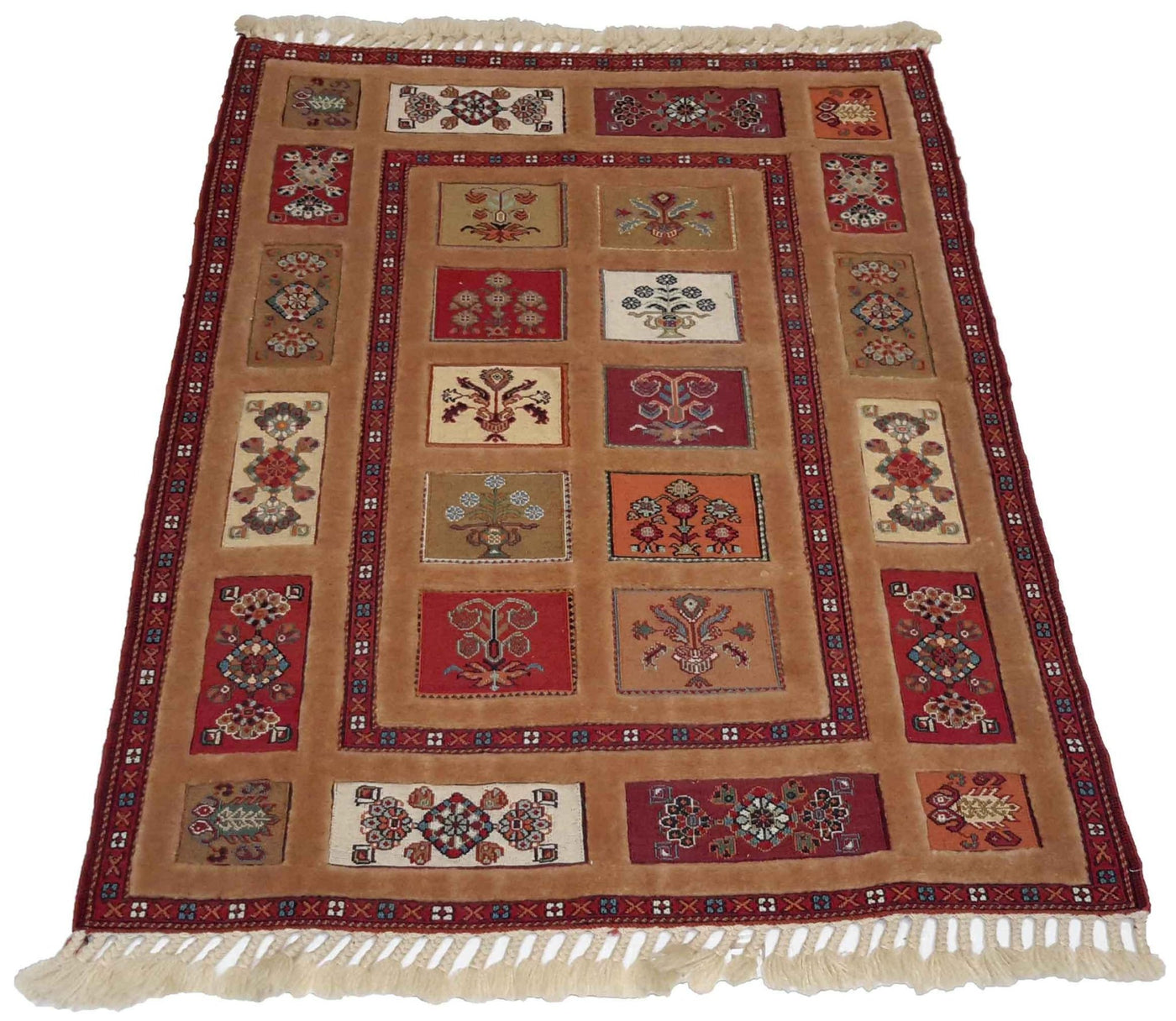 Canvello Hand Made Casual Four Season Silkroad Sirjan Rug - 2'9'' X 3'9'' - Canvello