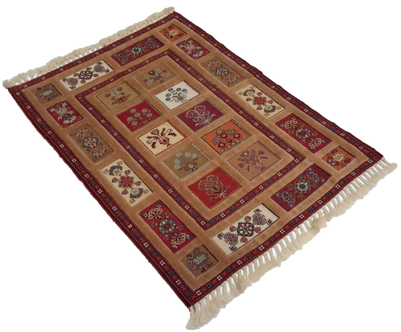 Canvello Hand Made Casual Four Season Silkroad Sirjan Rug - 2'9'' X 3'9'' - Canvello