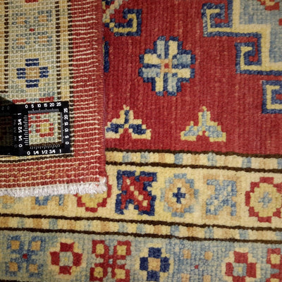 Canvello Hand Made Casual Medallion Afghan Kazak Rug - 2'1'' X 3'1'' - Canvello