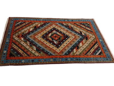 Canvello Hand Made Casual Medallion Indo Gabbeh Rug - 4'0'' X 6'0'' - Canvello