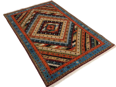 Canvello Hand Made Casual Medallion Indo Gabbeh Rug - 4'0'' X 6'0'' - Canvello