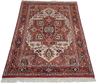 Canvello Hand Made Casual Medallion Indo Serapi Rug - 2'11'' X 4'10'' - Canvello