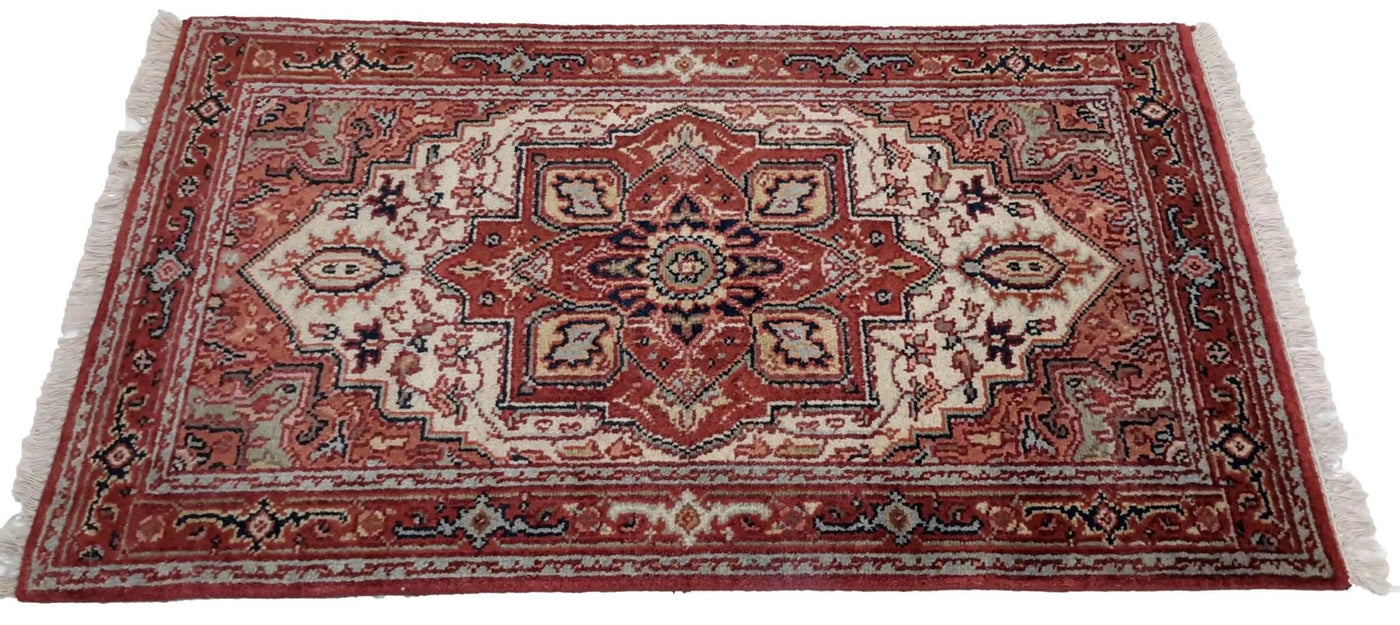 Canvello Hand Made Casual Medallion Indo Serapi Rug - 2'11'' X 4'10'' - Canvello