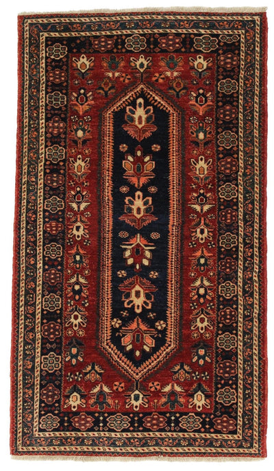 Canvello Hand Made Casual Medallion Silkroad Afshar Rug - 3'6'' X 6'6'' - Canvello