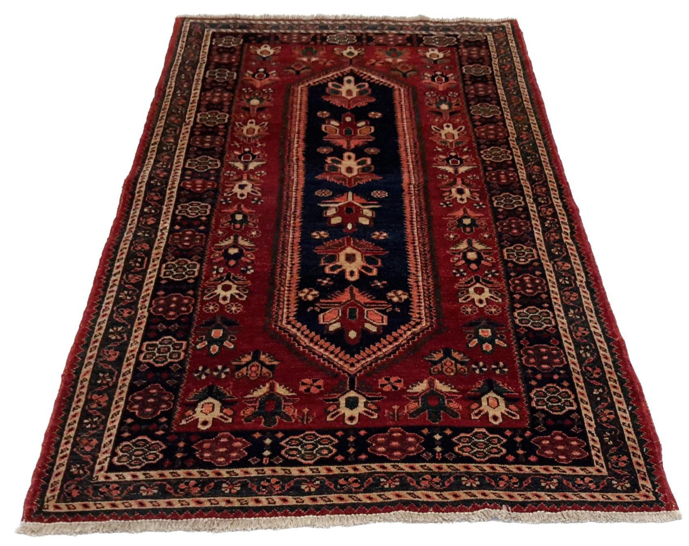 Canvello Hand Made Casual Medallion Silkroad Afshar Rug - 3'6'' X 6'6'' - Canvello