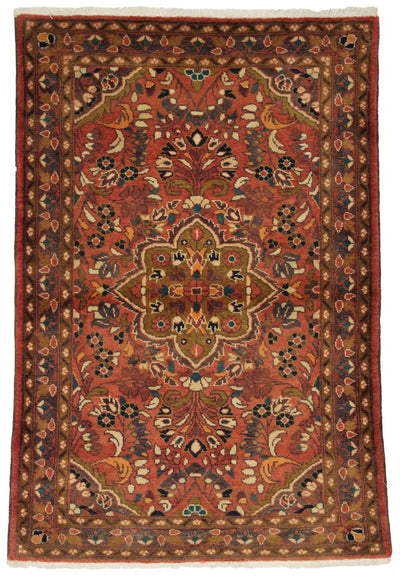 Canvello Hand Made Casual Medallion Silkroad Hamadan Rug - 3'7'' X 5'3'' - Canvello