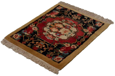 Canvello Hand Made Casual Medallion Silkroad Nain 6 Line Rug - 2'0'' X 2'5'' - Canvello