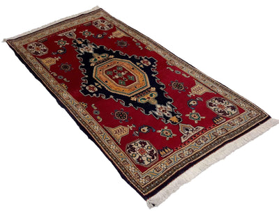 Canvello Hand Made Casual Medallion Silkroad Shiraz Rug - 2'8'' X 5'1'' - Canvello