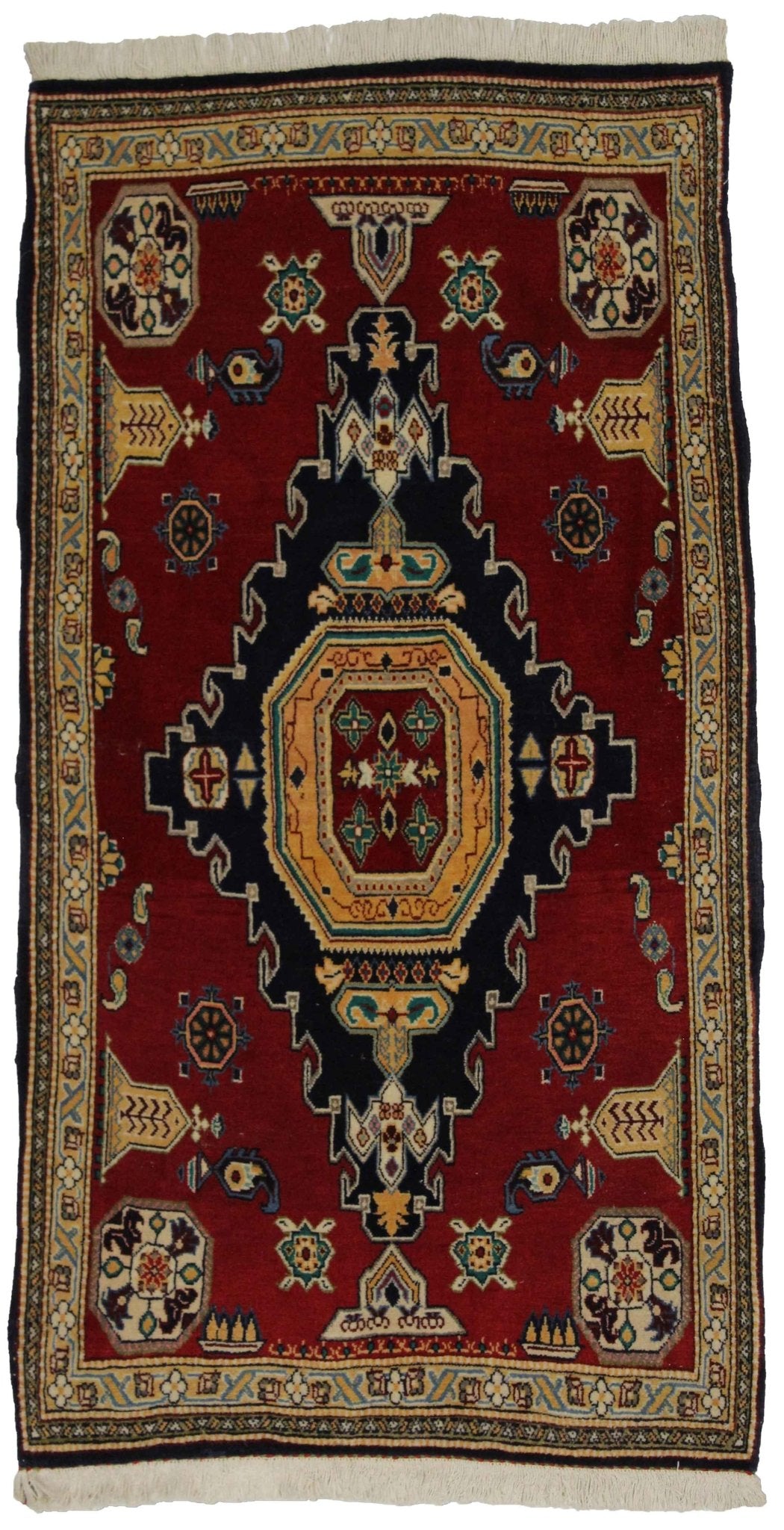 Canvello Hand Made Casual Medallion Silkroad Shiraz Rug - 2'8'' X 5'1'' - Canvello