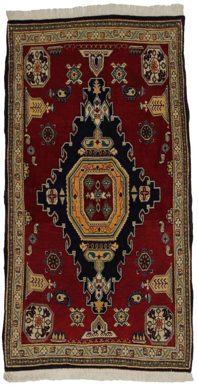 Canvello Hand Made Casual Medallion Silkroad Shiraz Rug - 2'8'' X 5'1'' - Canvello