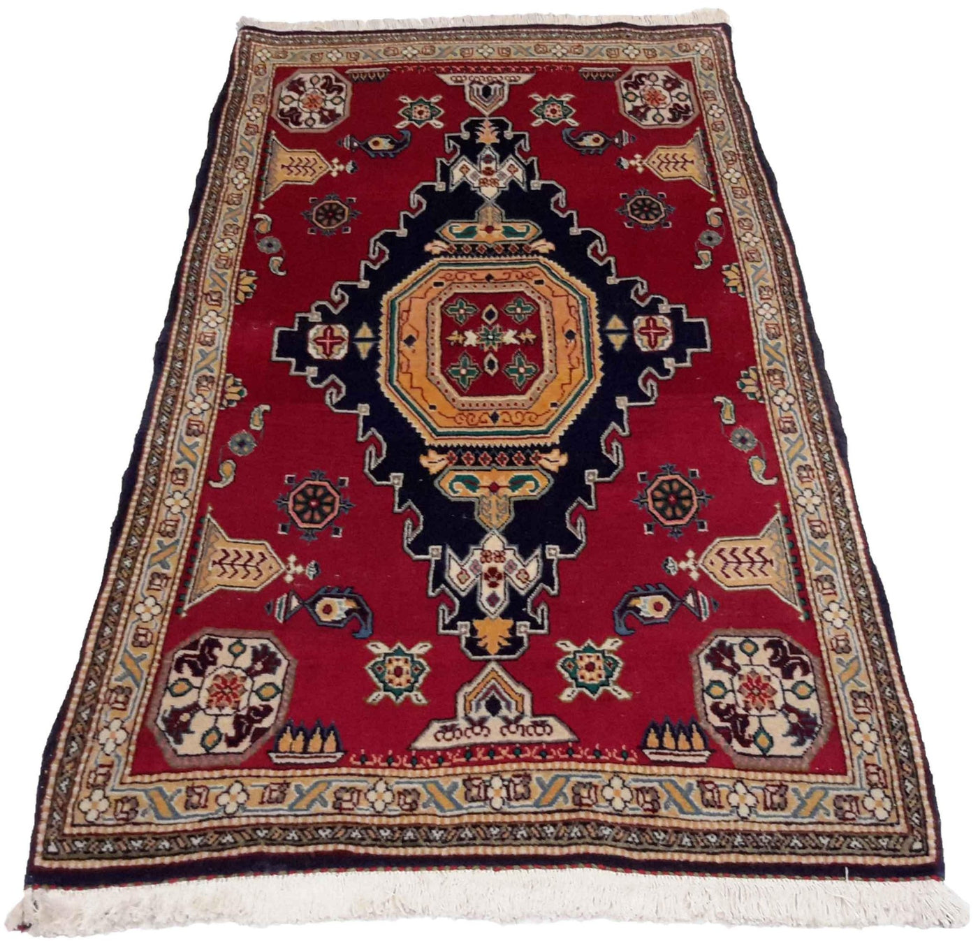 Canvello Hand Made Casual Medallion Silkroad Shiraz Rug - 2'8'' X 5'1'' - Canvello