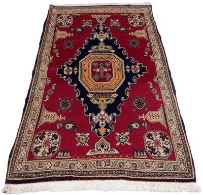 Canvello Hand Made Casual Medallion Silkroad Shiraz Rug - 2'8'' X 5'1'' - Canvello