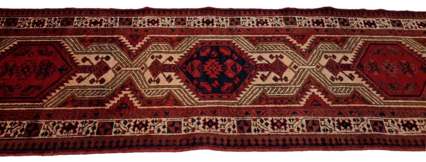 Canvello Hand Made Casual Panel Silkroad Nain 9 Line Rug - 2'10'' X 10'6'' - Canvello