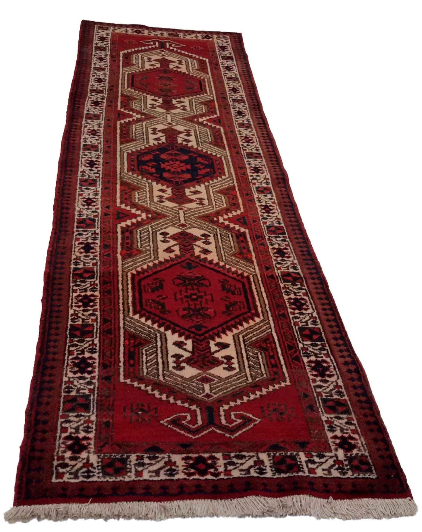 Canvello Hand Made Casual Panel Silkroad Nain 9 Line Rug - 2'10'' X 10'6'' - Canvello