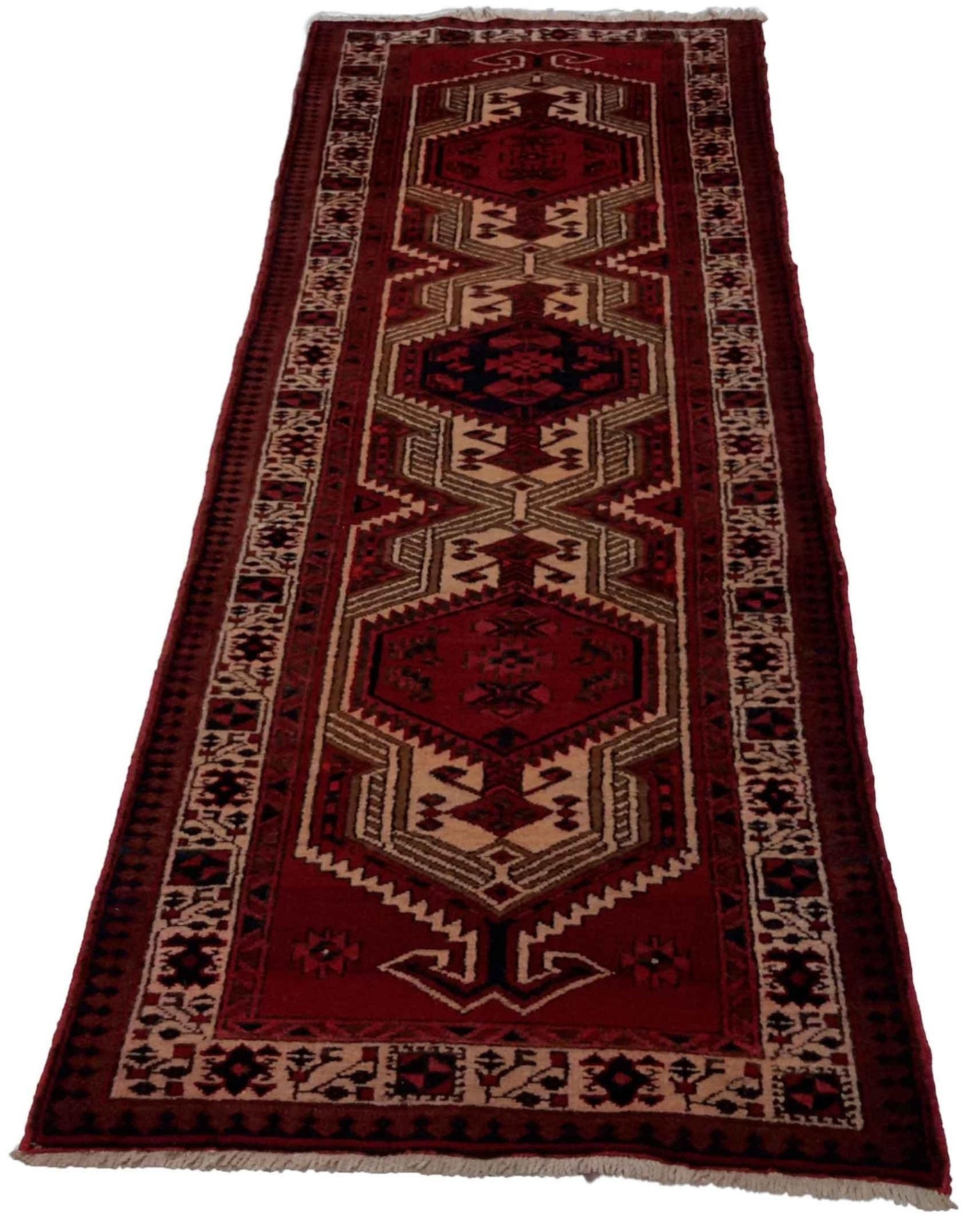 Canvello Hand Made Casual Panel Silkroad Nain 9 Line Rug - 2'10'' X 10'6'' - Canvello