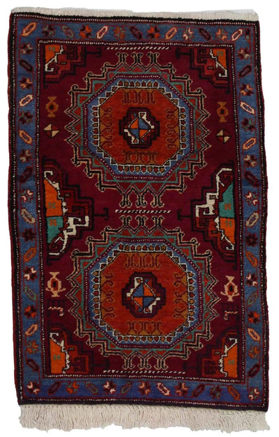 Canvello Hand Made Casual Panel Silkroad Seneh Rug - 2'1'' X 3'3'' - Canvello