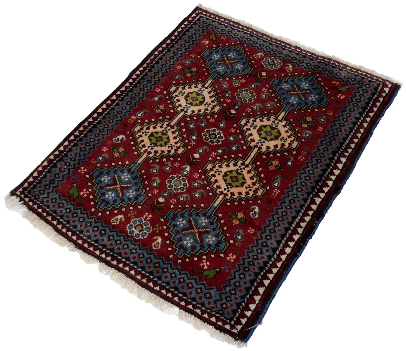 Canvello Hand Made Casual Panel Silkroad Yalameh Rug - 2'4'' X 2'1'' - Canvello