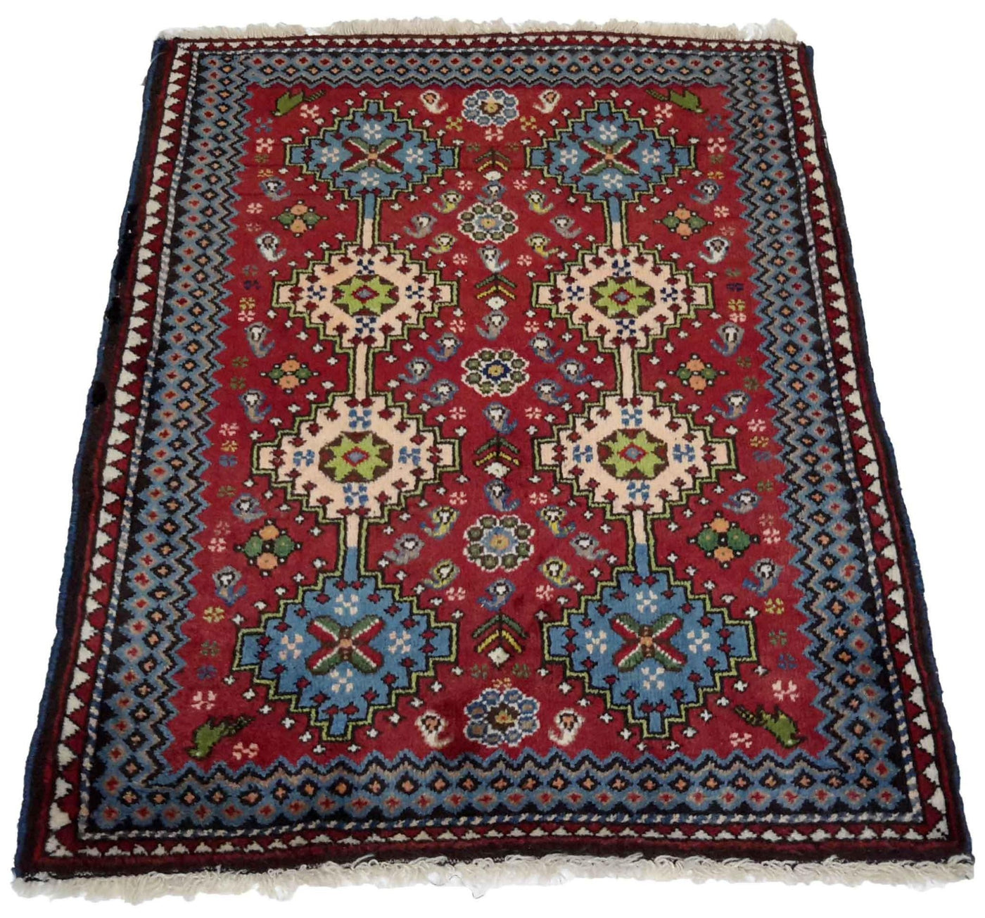 Canvello Hand Made Casual Panel Silkroad Yalameh Rug - 2'4'' X 2'1'' - Canvello