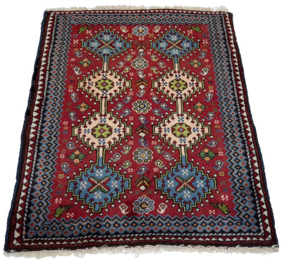 Canvello Hand Made Casual Panel Silkroad Yalameh Rug - 2'4'' X 2'1'' - Canvello